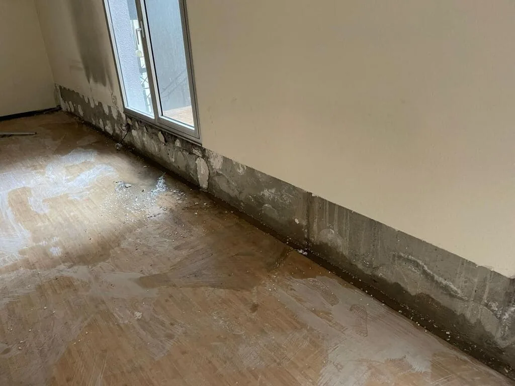 Mur intérieur endommagé par l’humidité.