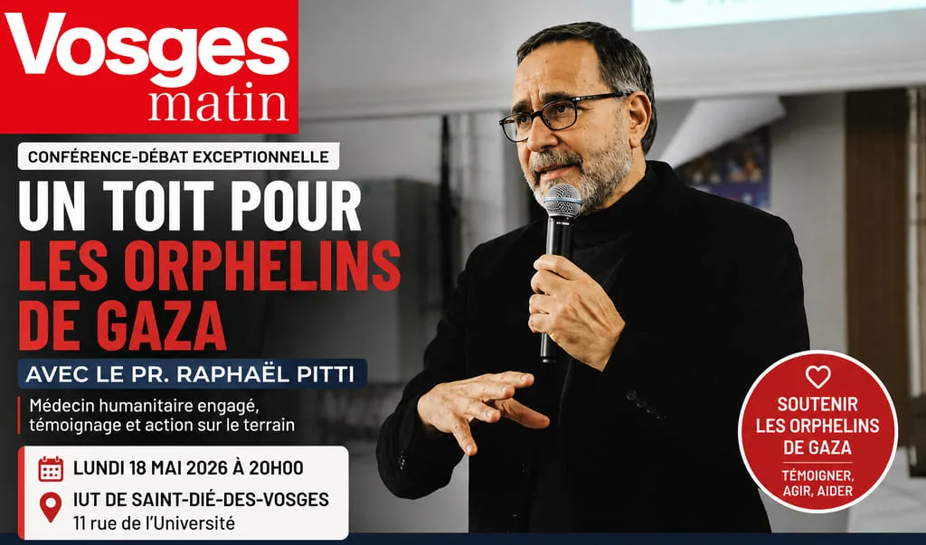 Affiche conférence Un toit pour orphelins de Gaza