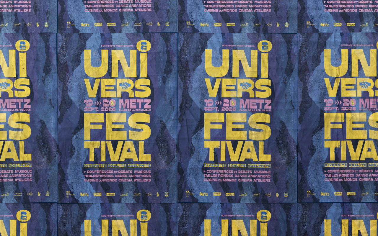 Affiche de la 2ᵉ édition du Festival UniVers, les 19 et 20 septembre 2026, place de la République à Metz.